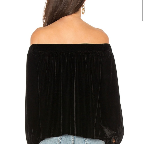L'Academie Off-the-Shoulder Velour Top - Picture 3 of 6